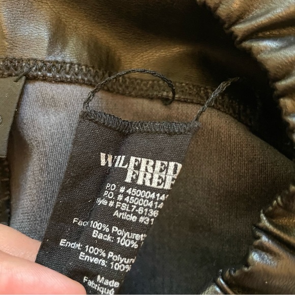Wilfred Free Daria High Waist Pant Leggings Size XS Black Faux Vegan Leather - Picture 5 of 5